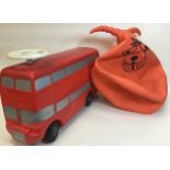 Vintage 1970s Space Hopper with Ribbed Horns (no punctures) and a child’s red ride on Routemaster