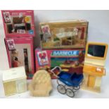 Boxes of various Sindy related toys. To include - Bedroom extension - Super Home - Music Centre -