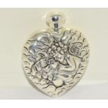 Heart shaped Art Nouveau style perfume bottle stamped 800
