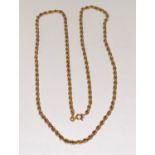 9ct gold rope twist necklace 7.5g