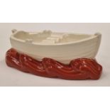 Poole Pottery C95 rowing boat ash tray in scarce salmon colourway.