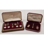 Stratton vintage gents mother of pearl cufflink and stud set in original fitted case together with a