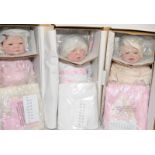 3 x Danbury Mint dolls designed by Sheila Michael. Bundle of Joy, Sweet Dreamer and I'm Awake. All