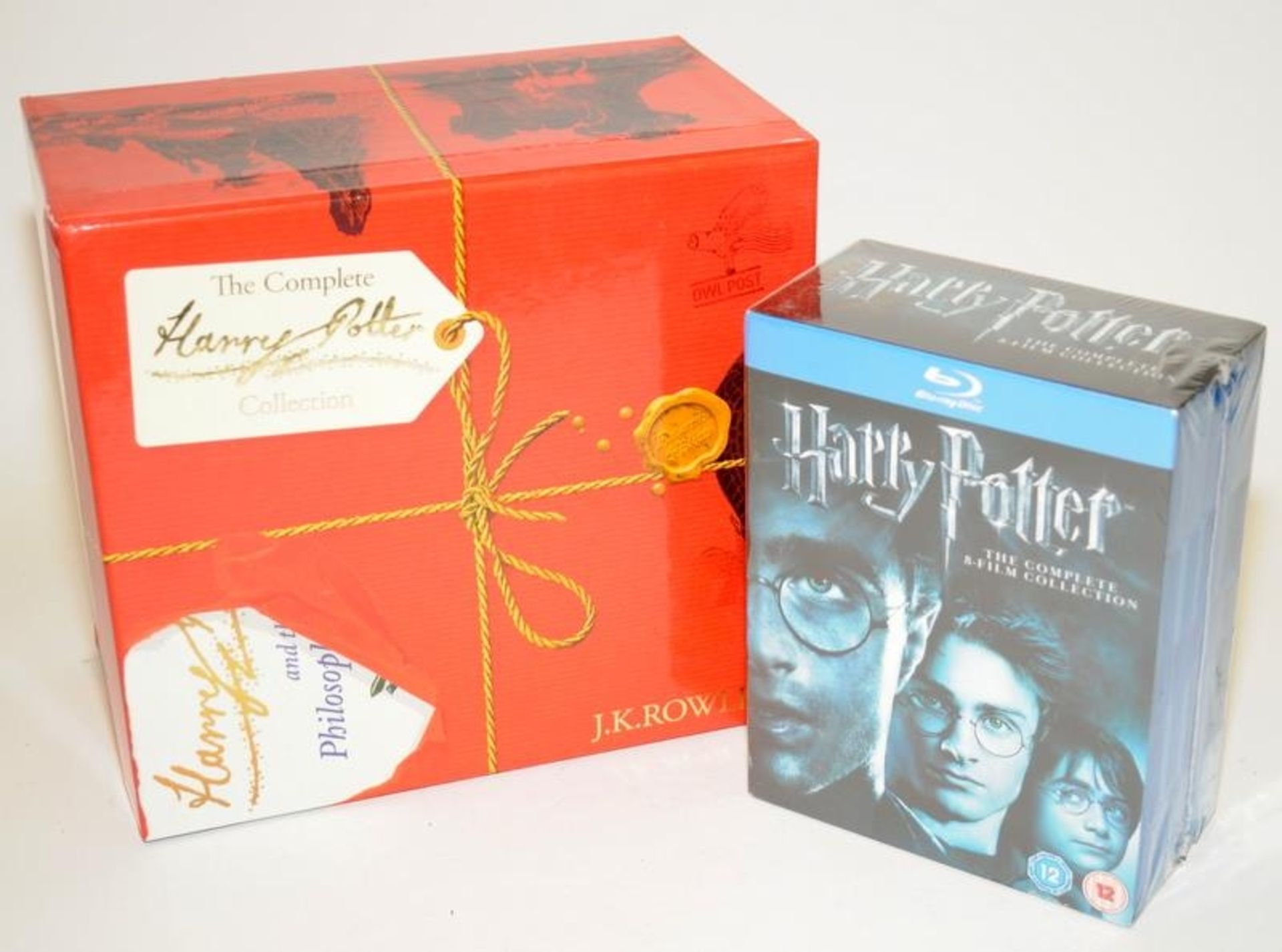 Harry Potter signature collection of books in gift set c/w Harry Potter complete collection on Blu-