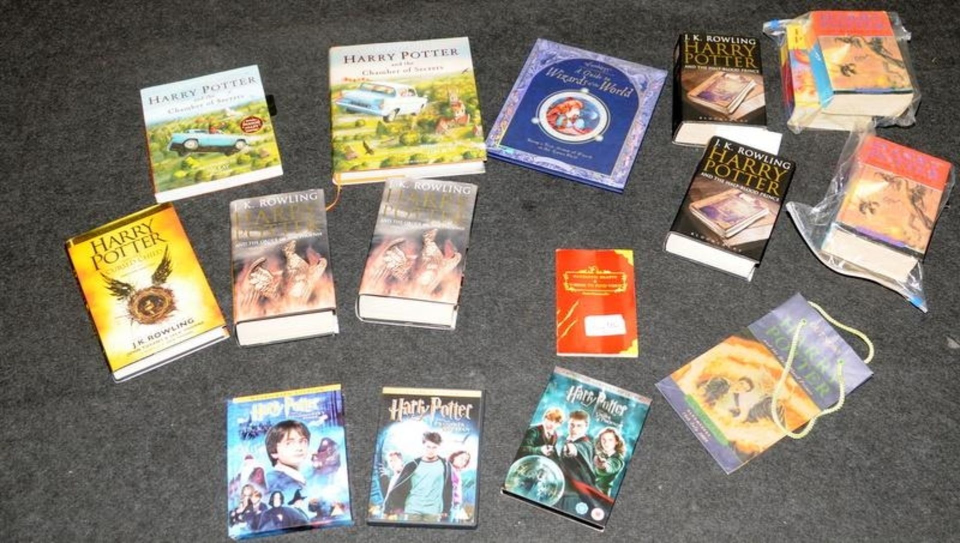 Collection of Harry Potter books many hard back many in dust covers together with boxed unopened