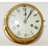 Vintage Schatz & Sohne brass maritime bulkhead clock. Key wind, untested