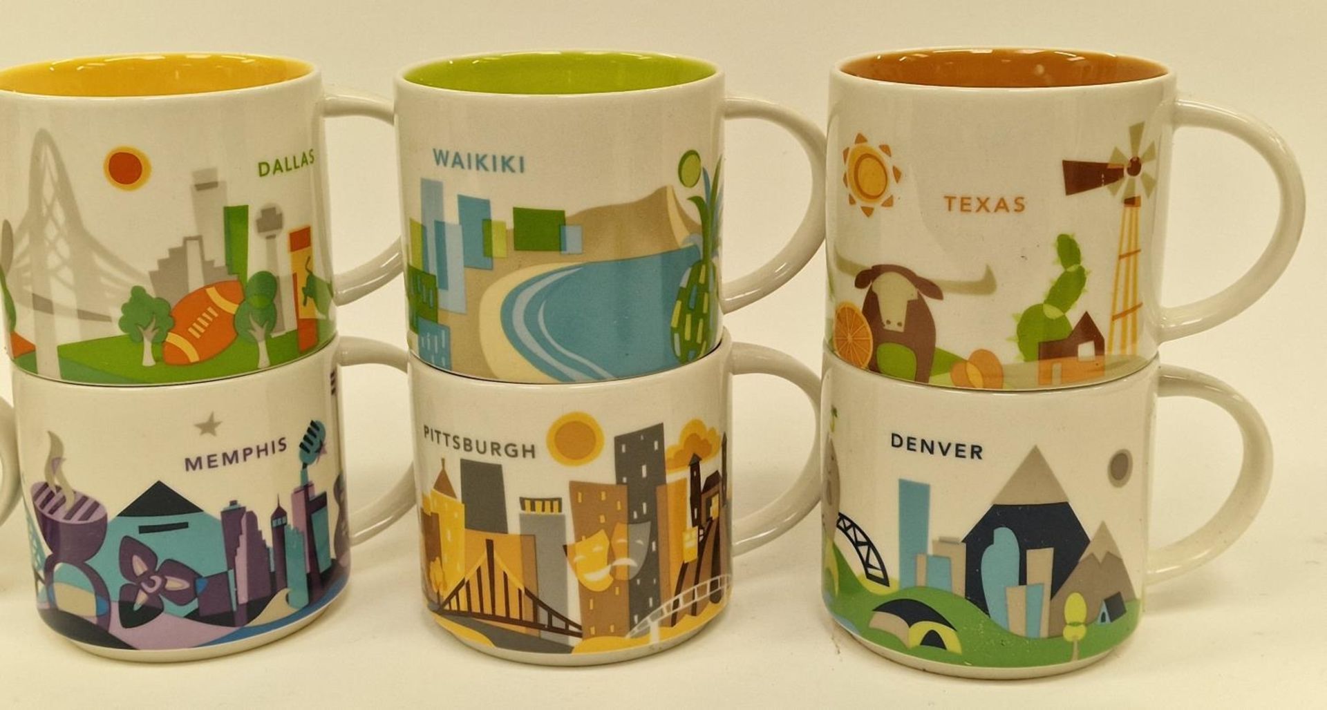 Starbucks "You Are Here" collection of U.S. porcelain mugs to include Arizona, Waikiki, Denver, - Image 3 of 4