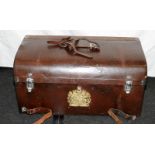 Quality antique Autokoffers Mudde car / motoring trunk with hinged lid (repaired) with leather