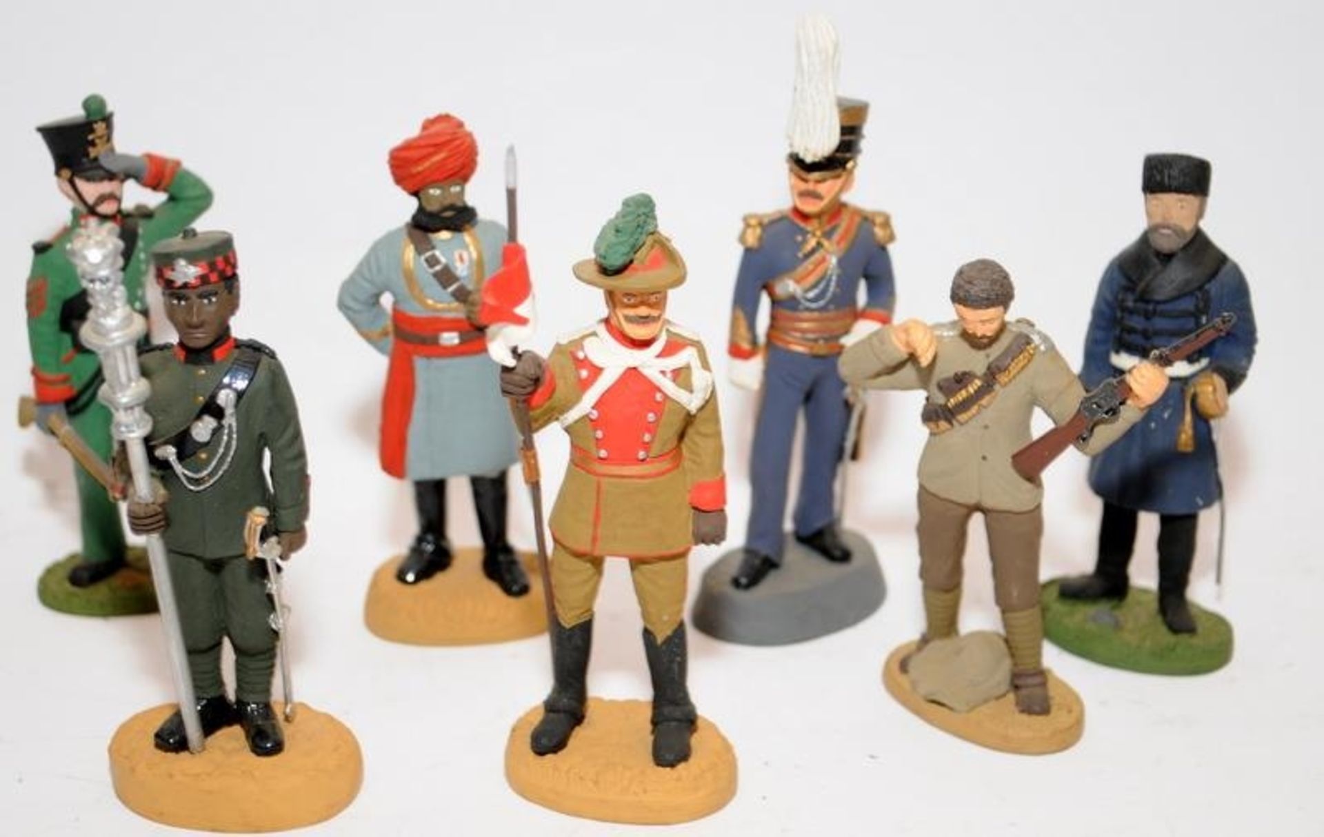 Collection of seven quality hand painted limited edition military figures from the 'Soldiers of