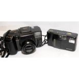 Small collection of vintage cameras and accessories to include a Nikon EM SLR camera. On behalf of