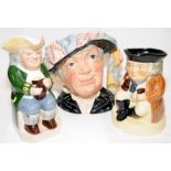 3 x toby jugs to include large Royal Doulton Pearly Queen ref: D6759