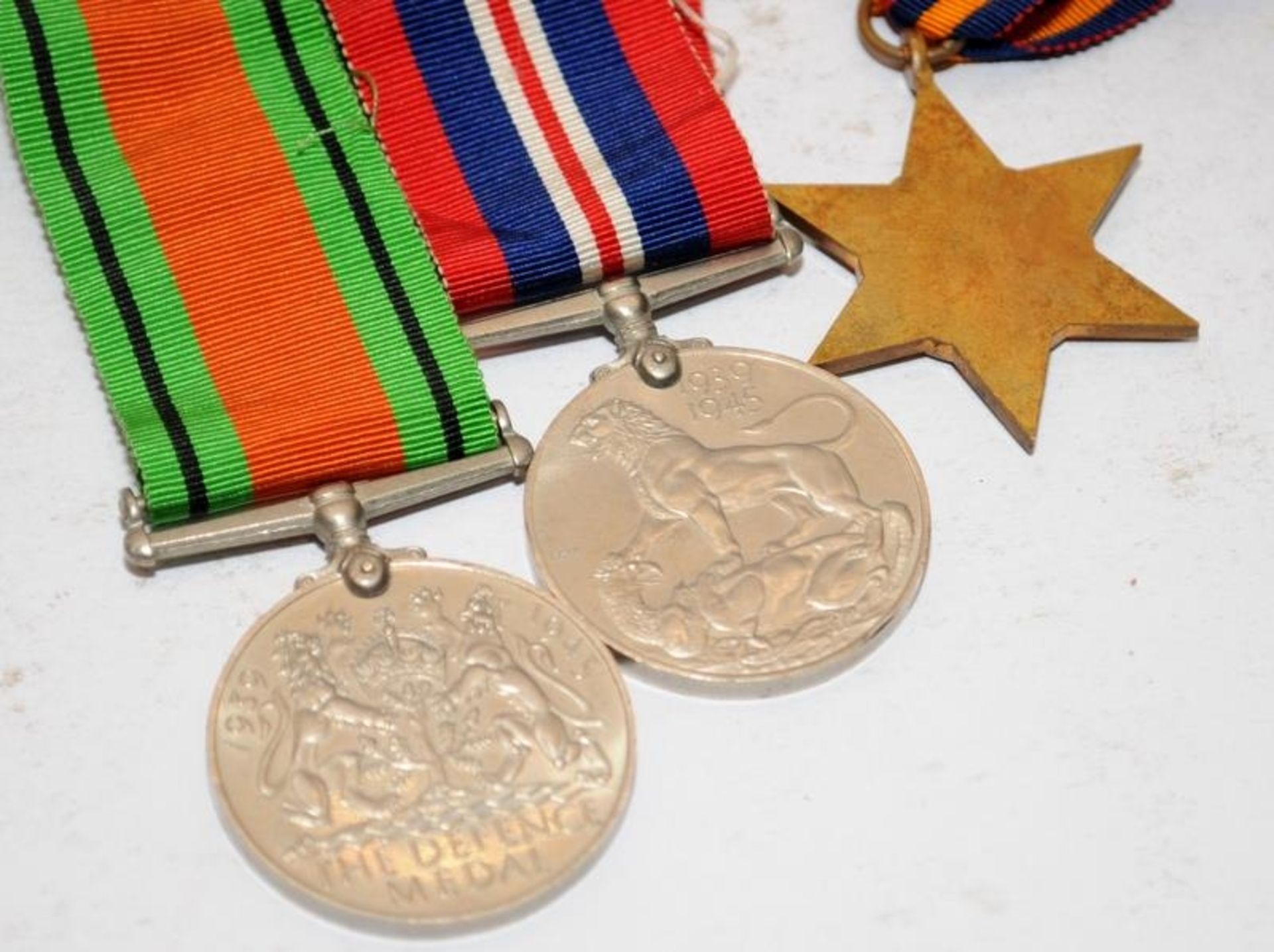 WW2 War Medal, Defence Medal and Burma Star c/w an OHMS dispatch box - Image 2 of 2