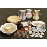 Large collection of various ceramics, glassware and other collectables to include water jugs.