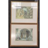 2 x William Russel prints in gilded frames 54x44cm