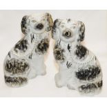 Pair of vintage Staffordshire flat back dogs