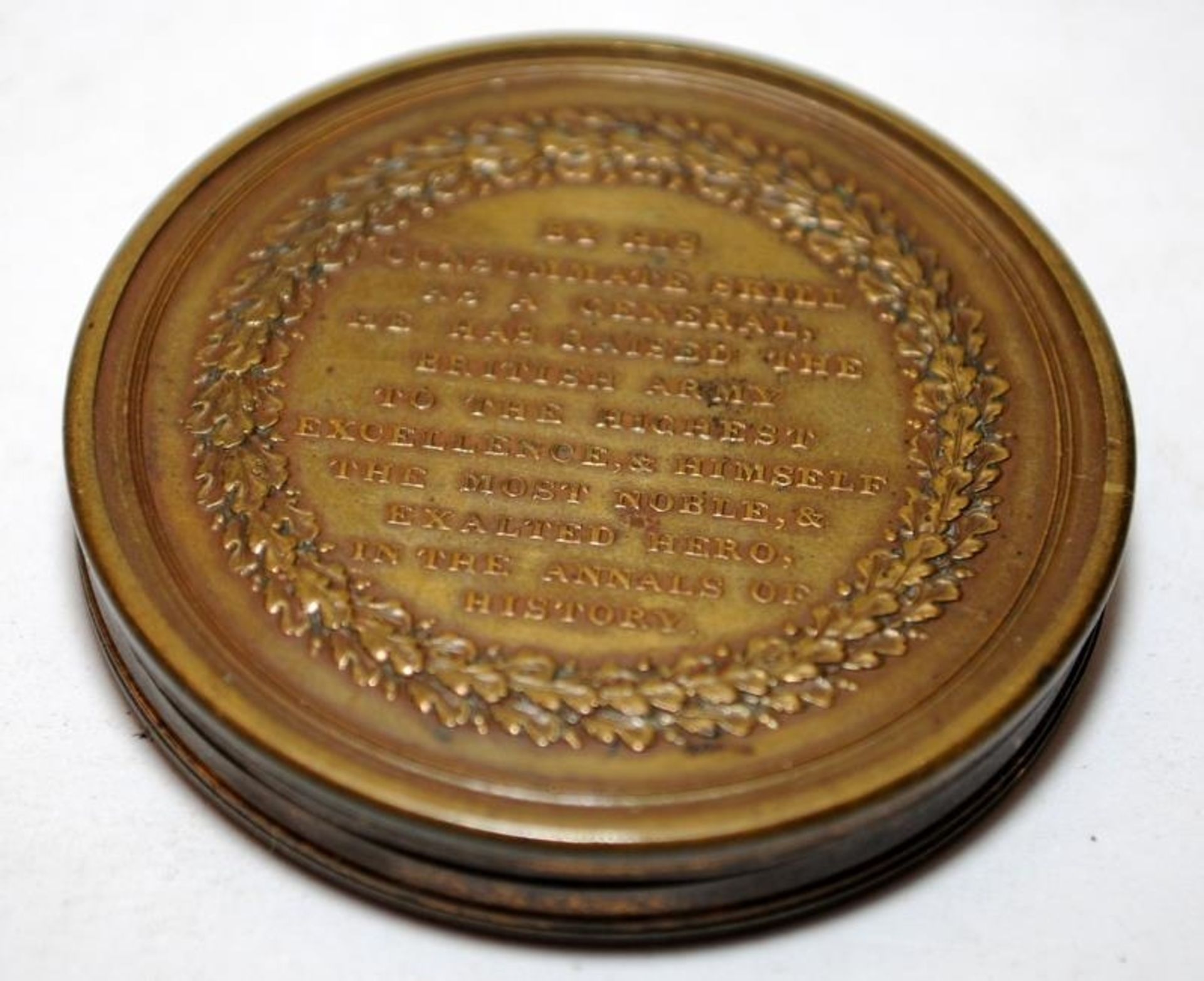 Rare early 19th Century Duke of Wellington Peninsular Campaign commemorative copper box. This - Image 2 of 4