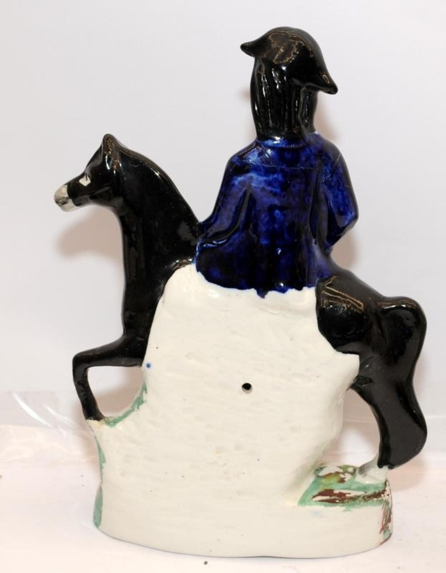 pair of large antique Staffordshire Flatbacks - Dick Turpin and Tom King on horseback. 30cms tall - Image 3 of 7