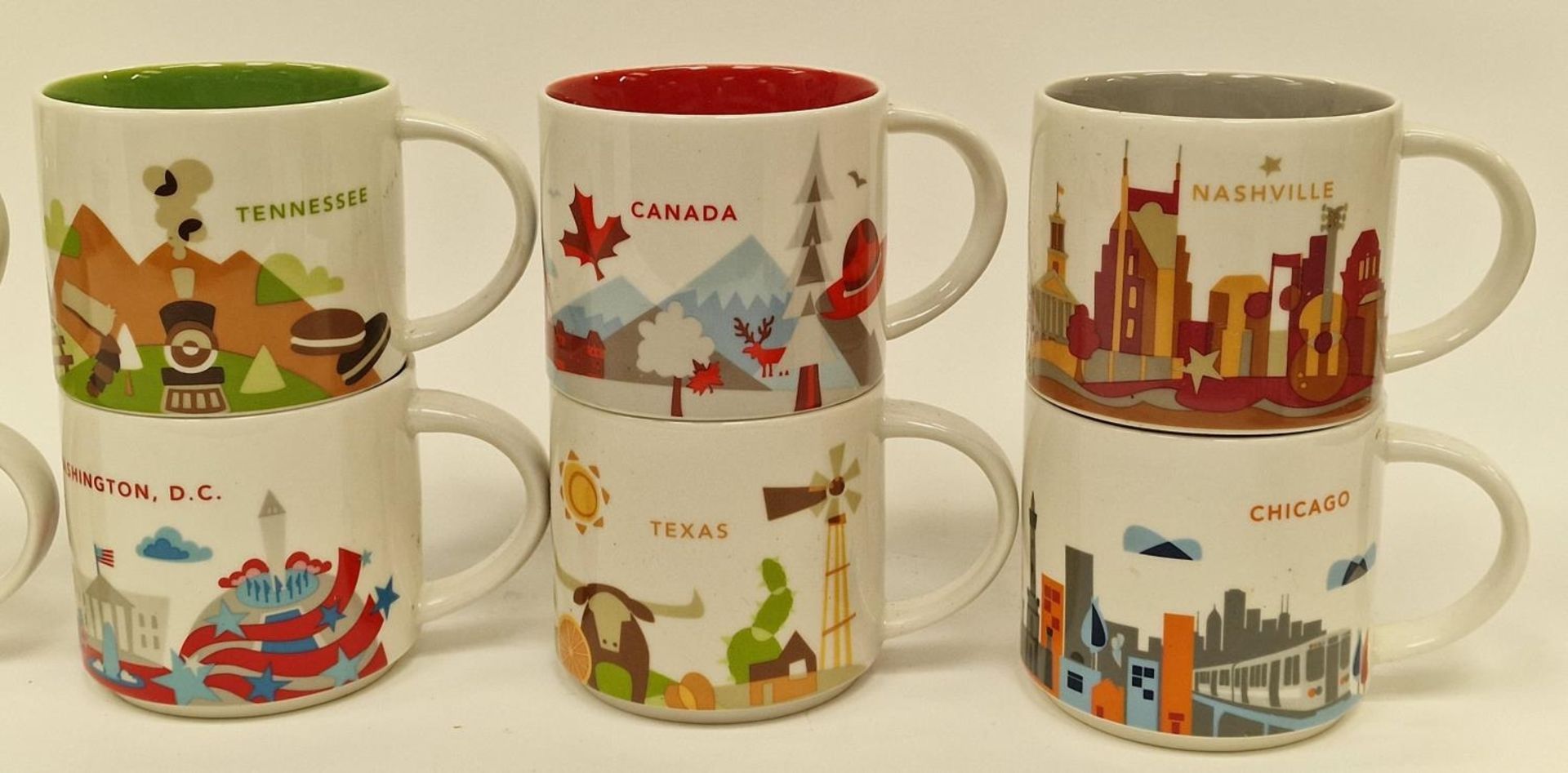 Starbucks "You Are Here" collection of U.S. and other porcelain mugs to include Boston, Texas, - Image 3 of 4