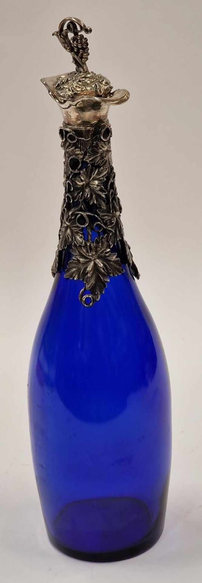 Bristol Blue glass grape decorated wine decanter - Image 2 of 3