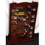Vintage Chinese export furniture wall mounted or freestanding mirrored display cabinet with numerous