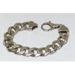 925 silver heavy link bracelet 20cm long 65g