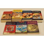 Complete set of J.K. Rowling Harry Potter books volumes 1-7. Three most recent books are first