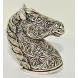 A well decorated horse head vesta case stamped 800.