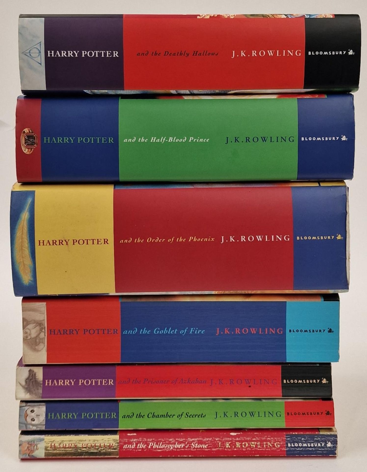 Complete set of J.K. Rowling Harry Potter books volumes 1-7. Three most recent books are first - Image 2 of 2