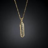 9ct gold Diamond drop pendant necklace 30mm long