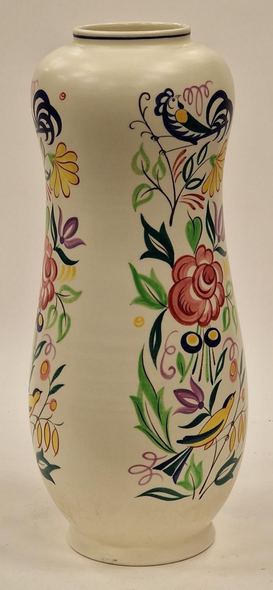 Poole Pottery large LE pattern peanut vase 17" high. - Image 2 of 3