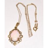 9ct gold Opal pendant necklace