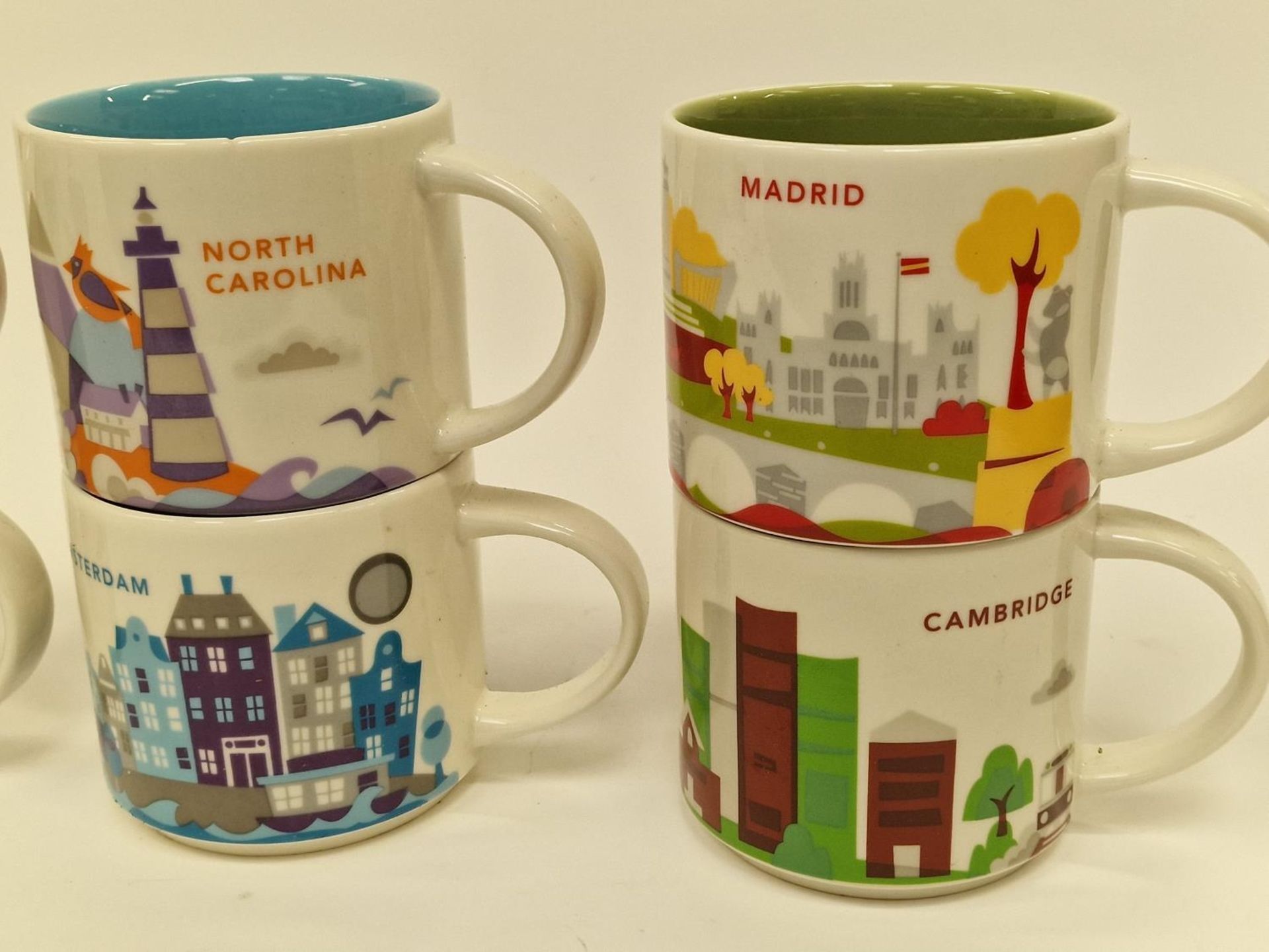Starbucks "You Are Here" collection of U.S. and other porcelain mugs to include Amsterdam, Madrid, - Image 3 of 4