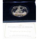 2012 Diamond Jubilee 5oz Britannia .999 silver coin embellished with diamonds and applied gold