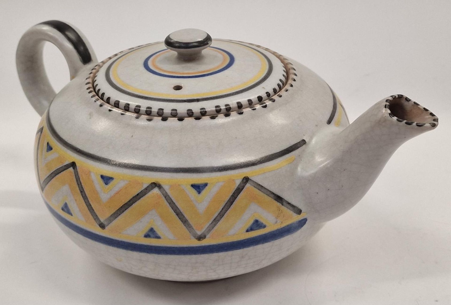 Poole Pottery Carter Stabler Adams hard to find large CN pattern geometric design teapot. - Image 2 of 4