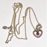 Pandora garnet birthstone heart 925 ALE pendant.