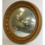 Vintage circular convex porthole mirror. 42cms across