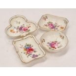 Collection of floral Royal Crown Derby pin dishes with gilded edging (4).