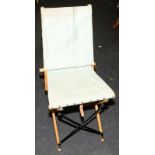 Vintage wood framed canvas campaign chair by ha'X'yes