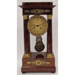 Antique French Portico chiming clock 46cm tall.
