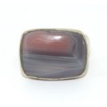 Large stone set silver ring Size Q