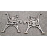 2 metal cast garden bench ends