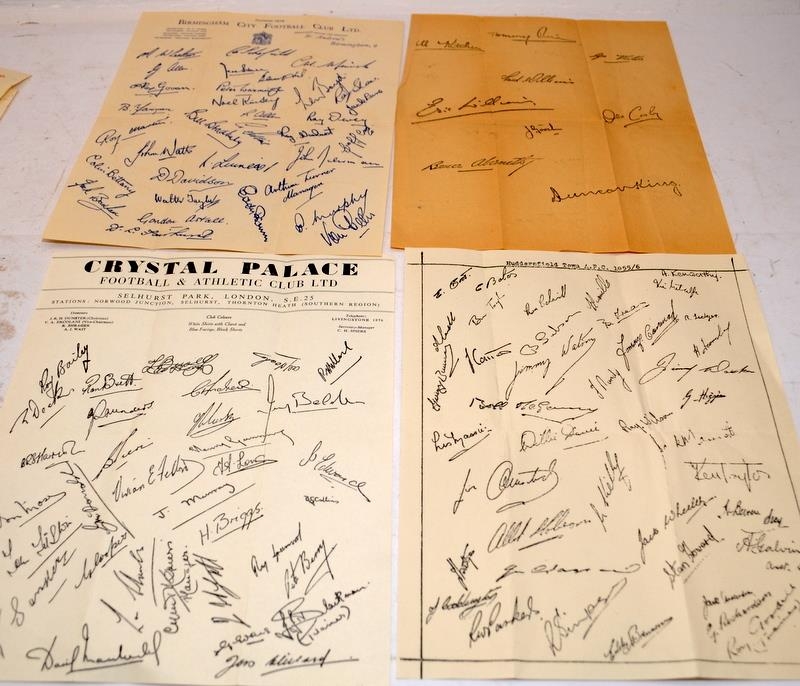 Collection of vintage football club printed autograph sheets, mostly dating from mid 1950's. These - Image 3 of 6