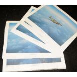 Very large quantity of signed prints 'Borough of Lambeth' featuring Supermarine Spitfire Mk11a flown
