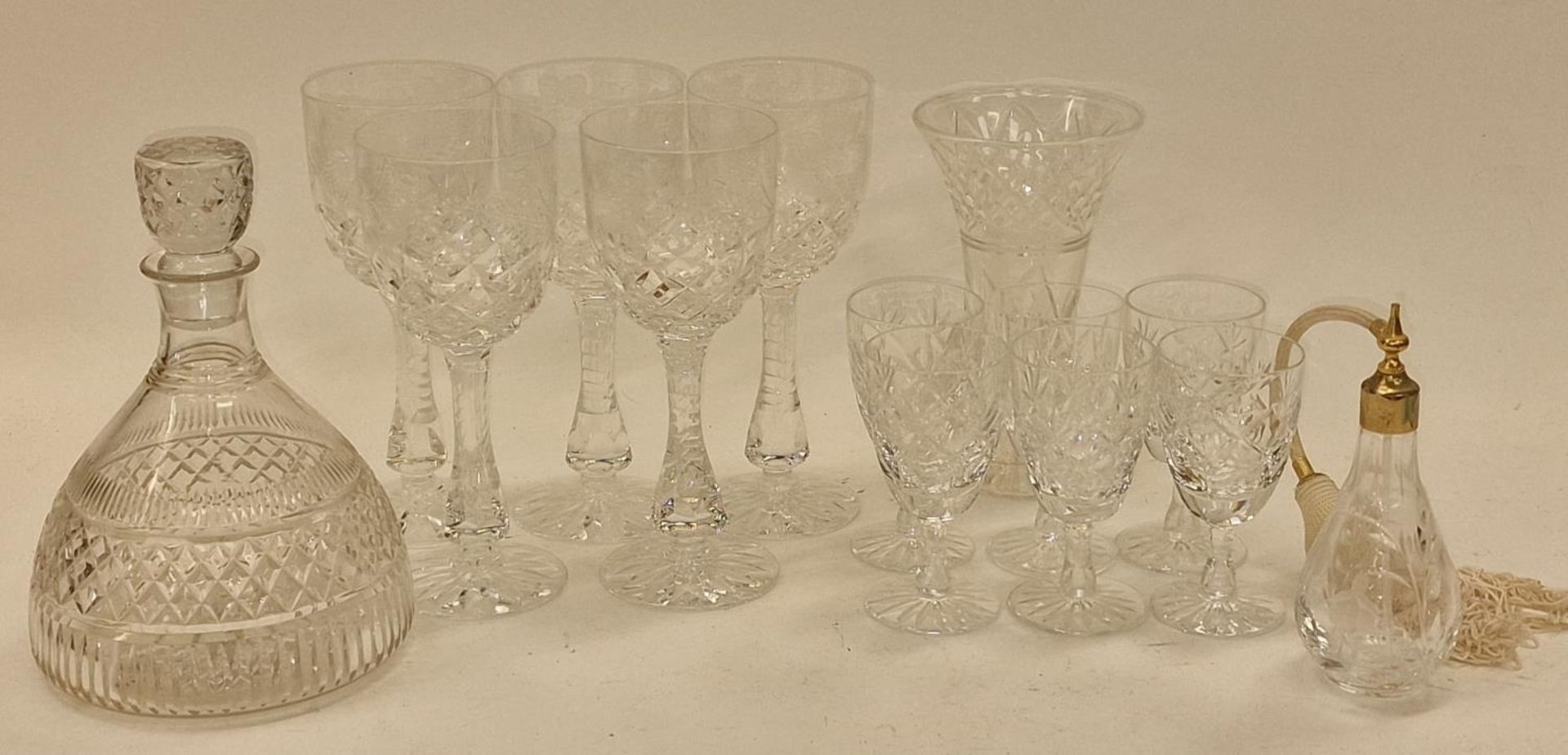 quantity of Crystal and etched glassware