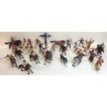Collection of various Indians, cowboys and horses from makers - Papa - Plastoy and Bullyland. Most