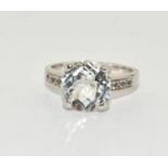 9ct white gold ladies substantial 4.5g dress ring size N