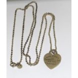 Genuine fully hall marked silver Tiffany & co New York necklace.