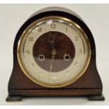 Smith's Enfield 1950's vintage striking mantle clock with key and pendulum.