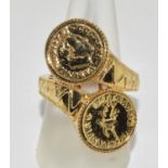 Gemporia Stefy 14ct/925 silver south African coin ring Size S