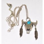 Native American turquoise 925 silver pendant